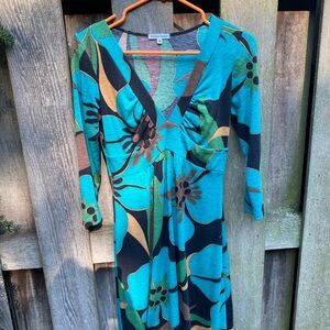 Color Block Midi Dress - turquoise